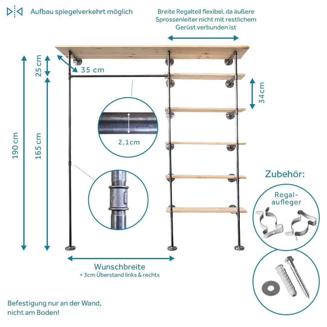 Garderobe Industrial Design Mit Regal Massgefertigt Online Bestellen